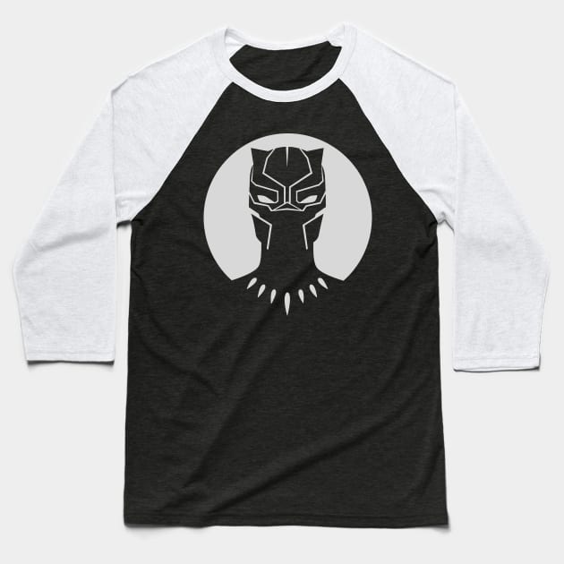 Black Panther minimal Baseball T-Shirt by Nykos